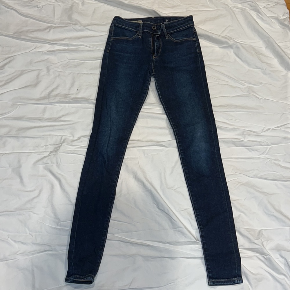 AG dark blue skinny jeans | high rise